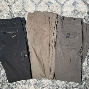 Kuhl Pants Lot Womens 12 Reg Short‎ Black Tan Gray Hiking Cargo Outdoor Travel